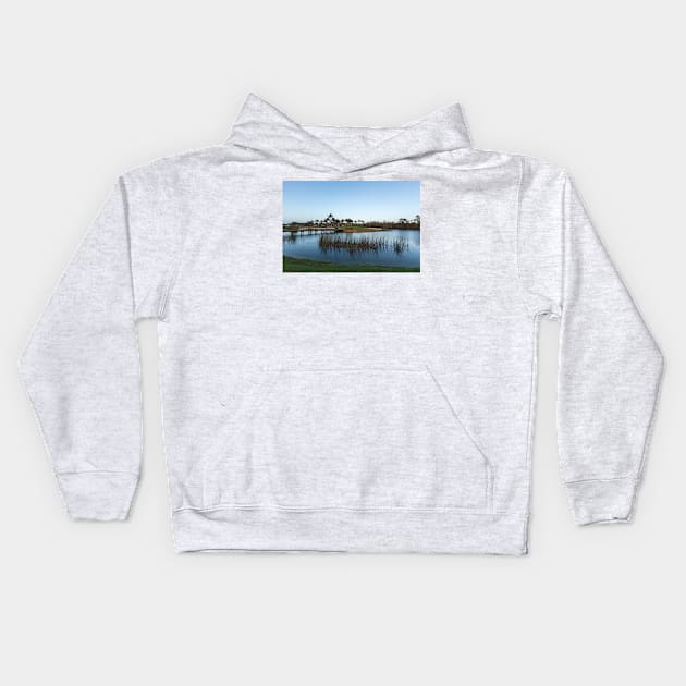 Blue hour on a golf course Kids Hoodie by josefpittner